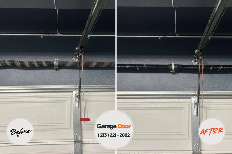 Before and after: garage door repair Clarkson Valley, MO